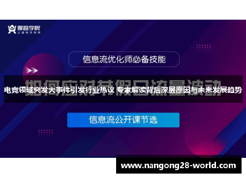 电竞领域突发大事件引发行业热议 专家解读背后深层原因与未来发展趋势